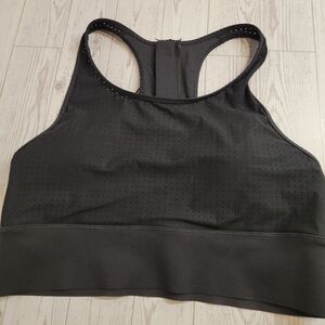 Athleta Black Perforated Sports Bra Medium
